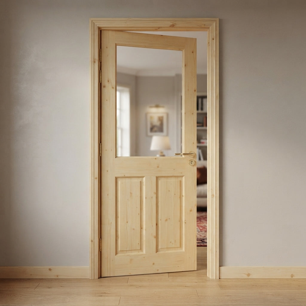 1 Lite Over 2 Wood Panel Door - DALMATIAN DOORS™ and Woodworking
