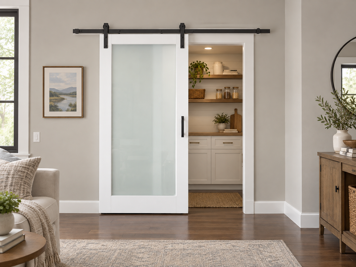 Glass Panel Barn Door - DALMATIAN DOORS™ and Woodworking