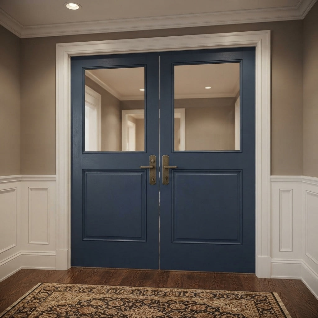 1 Lite Over 1 Wood Panel French Door - DALMATIAN DOORS™ and Woodworking
