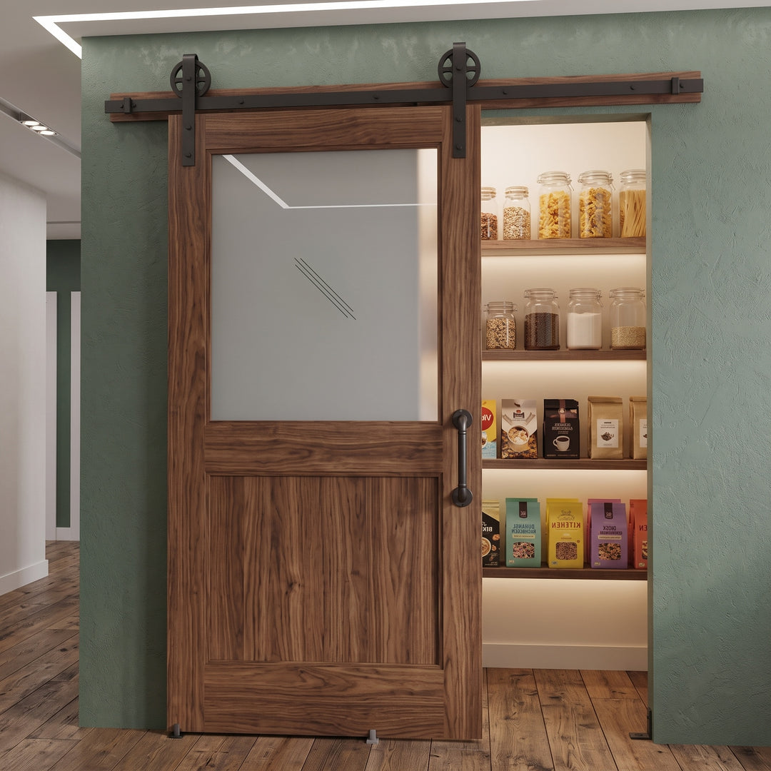 1 Lite Over 1 Wood Panel Barn Door - DALMATIAN DOORS™ and Woodworking