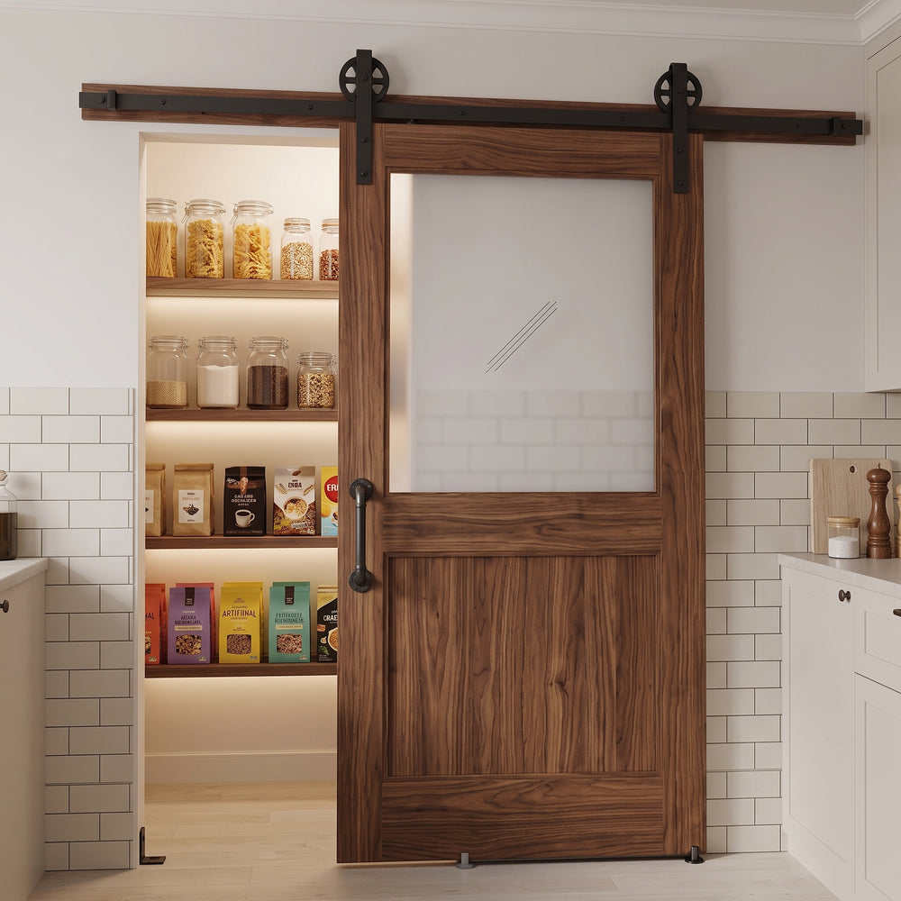 1 Lite Over 1 Wood Panel Barn Door - DALMATIAN DOORS™ and Woodworking
