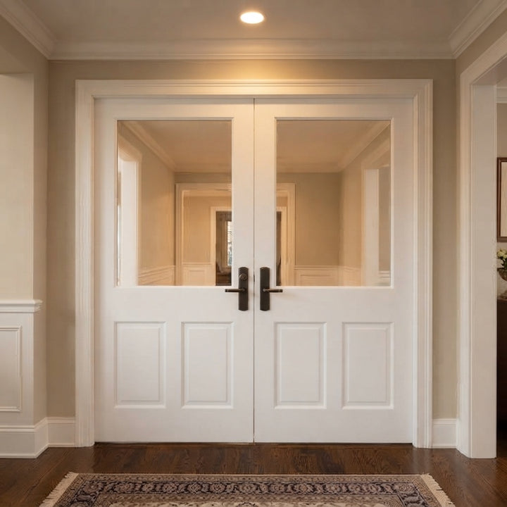 1 Lite Over 2 Wood Panel French Door - DALMATIAN DOORS™ and Woodworking