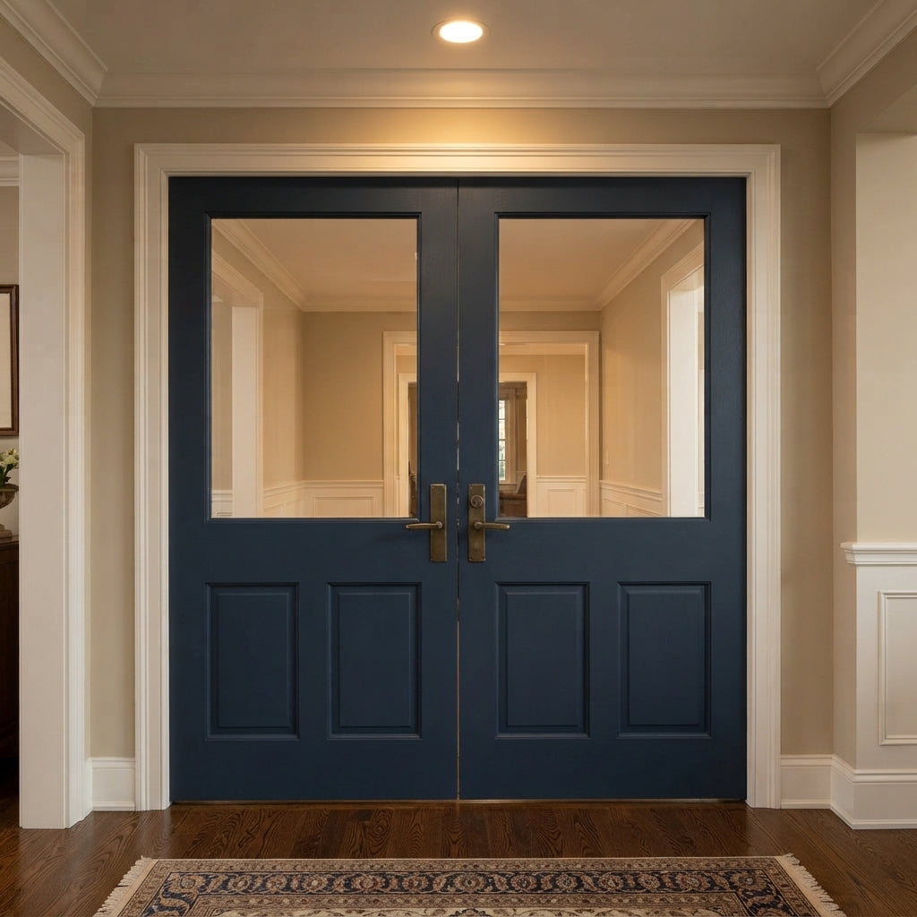 1 Lite Over 2 Wood Panel French Door - DALMATIAN DOORS™ and Woodworking