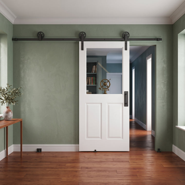 1 Lite Over 2 Wood Panel Barn Door - DALMATIAN DOORS™ and Woodworking