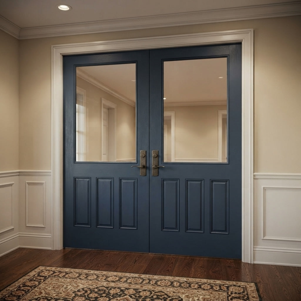 1 Lite Over 3 Wood Panel French Door - DALMATIAN DOORS™ and Woodworking