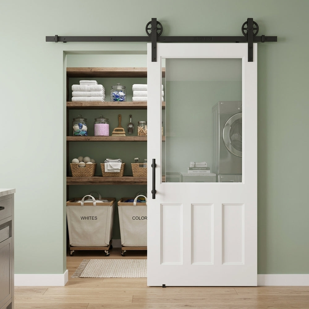 1 Lite Over 3 Wood Panel Barn Door - DALMATIAN DOORS™ and Woodworking