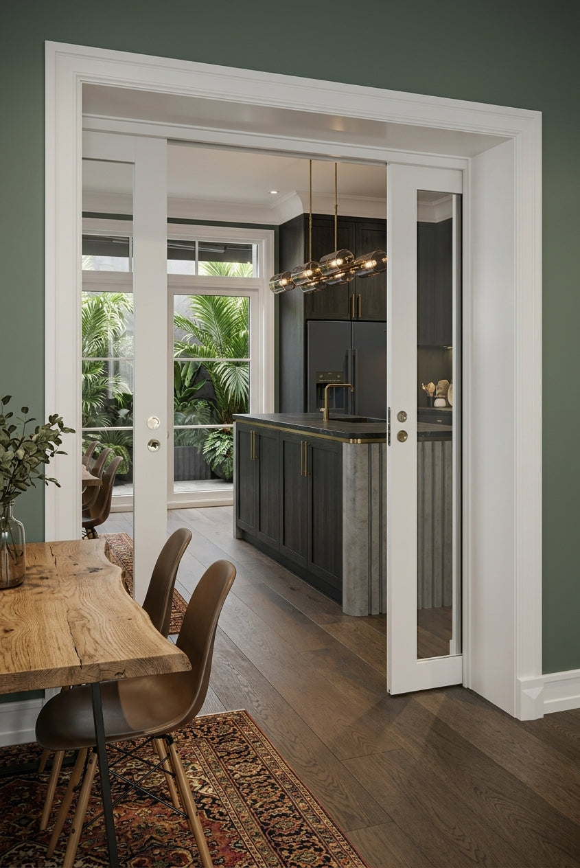 1 Lite Glass Pocket Door - DALMATIAN DOORS™ and Woodworking