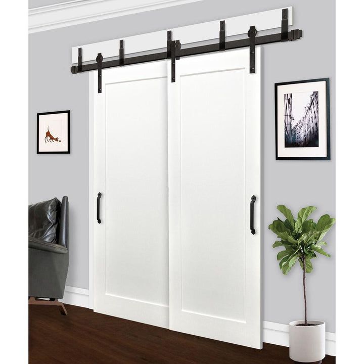 Wood 1 Panel Bypass Barn Door - DALMATIAN DOORS™ and Woodworking