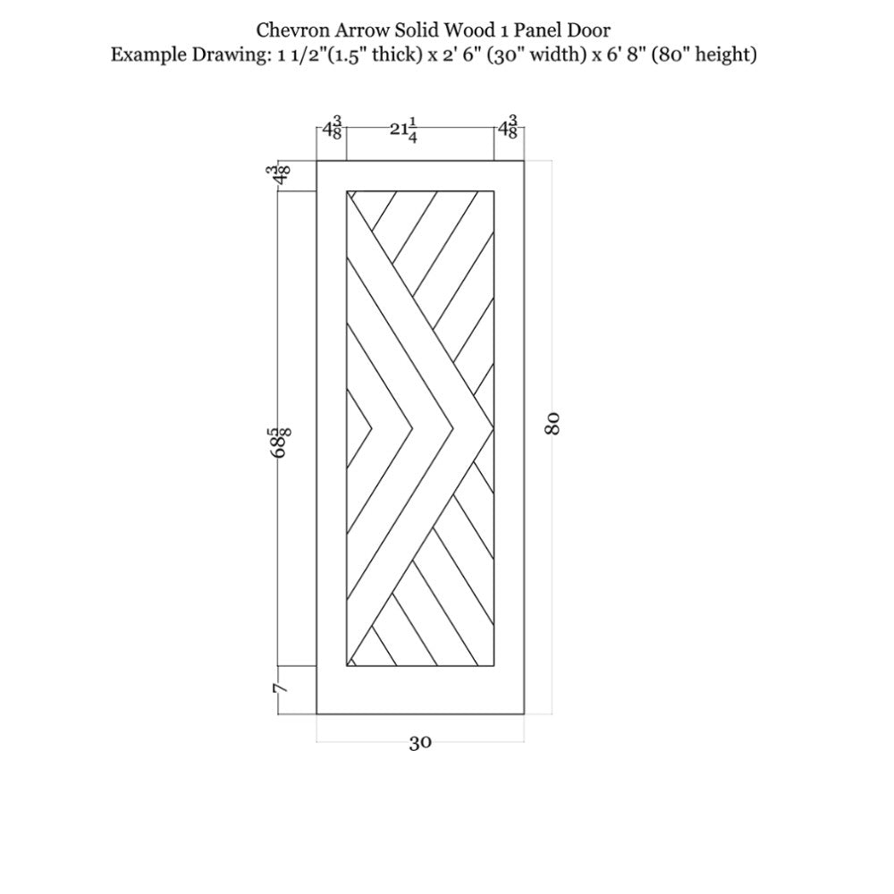 Chevron Arrow Wood 1 Panel Barn Door - DALMATIAN DOORS™ and Woodworking