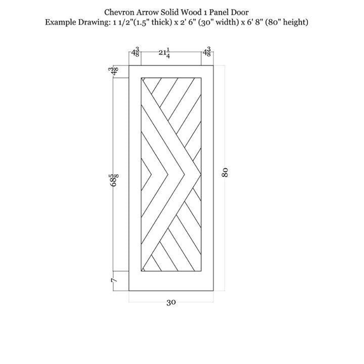 Chevron Arrow Wood 1 Panel Barn Door - DALMATIAN DOORS™ and Woodworking
