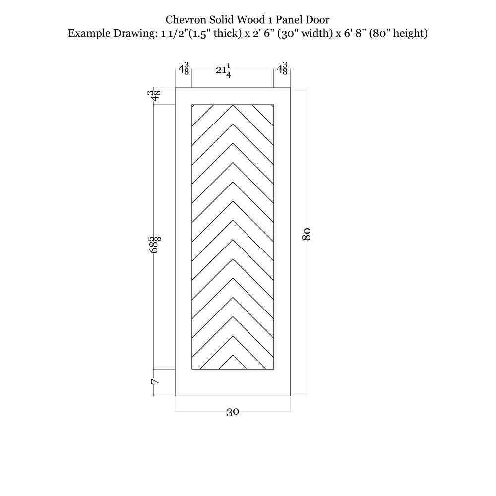 Chevron Wood 1 Panel Barn Door - DALMATIAN DOORS™ and Woodworking