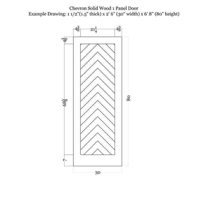 Chevron Wood 1 Panel Barn Door - DALMATIAN DOORS™ and Woodworking