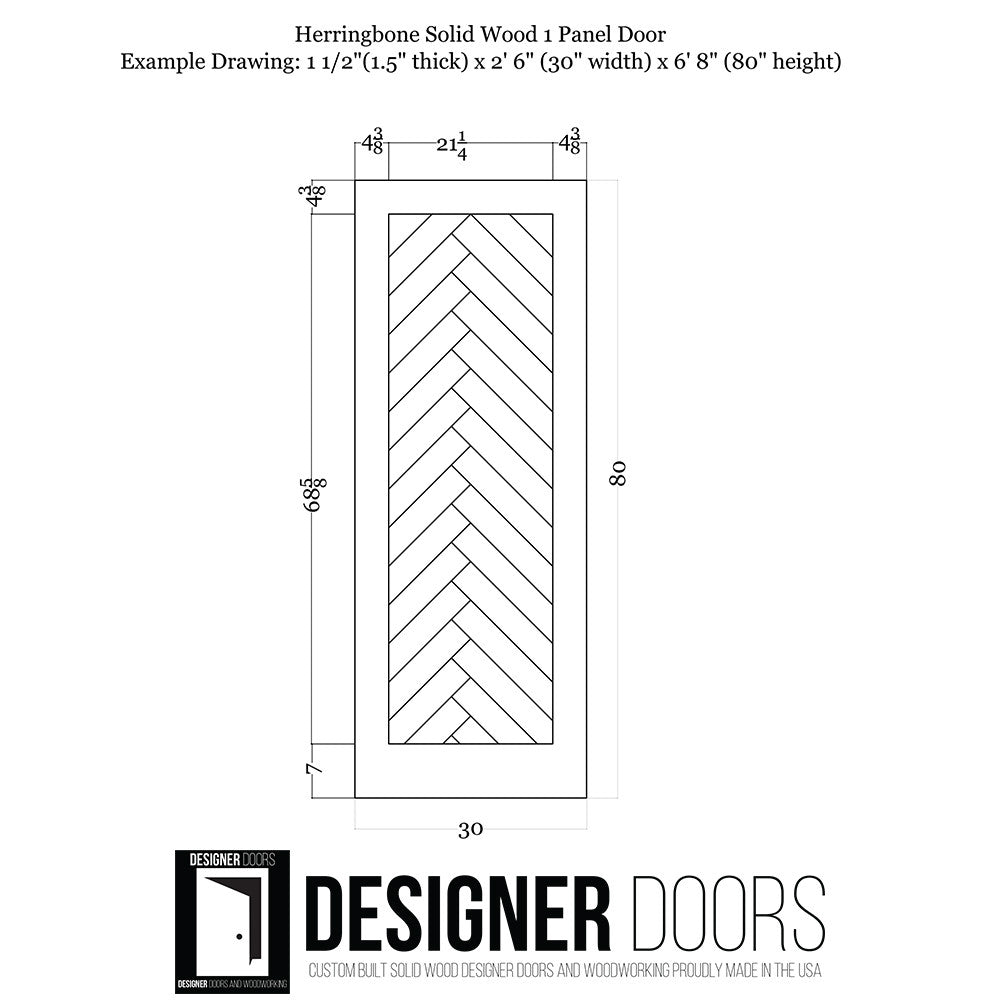 Herringbone Wood 1 Panel Barn Door - DALMATIAN DOORS™ and Woodworking