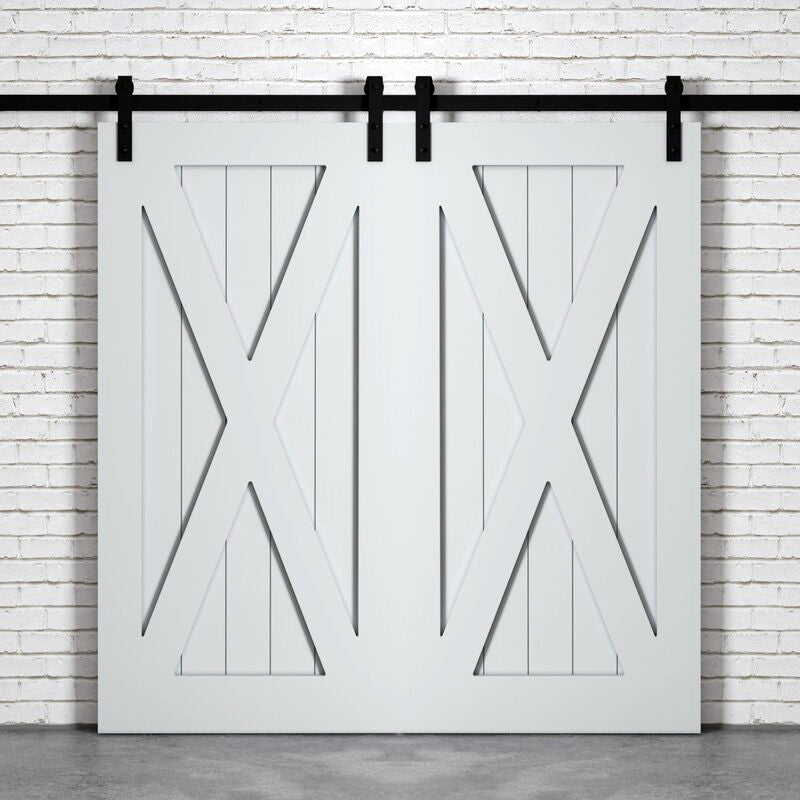 X Brace Wood 1 Panel Double Barn Door - DALMATIAN DOORS™ and Woodworking