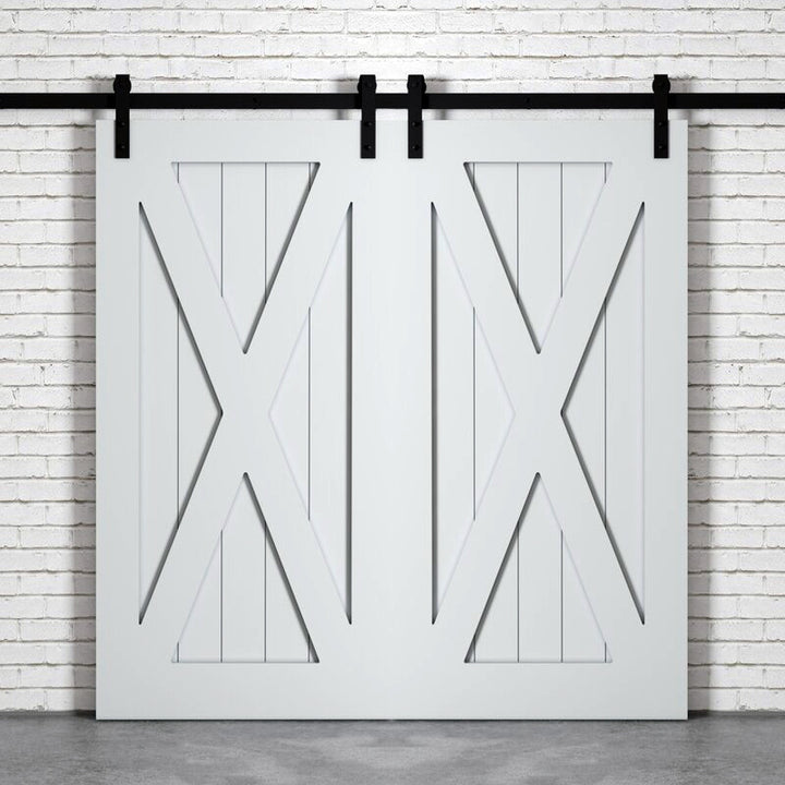X Brace Wood 1 Panel Double Barn Door - DALMATIAN DOORS™ and Woodworking