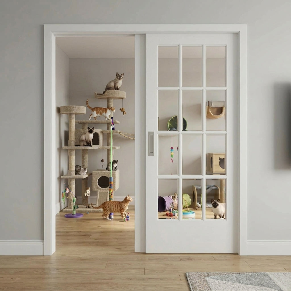 12 Lite Glass Bypass Door - DALMATIAN DOORS™ and Woodworking