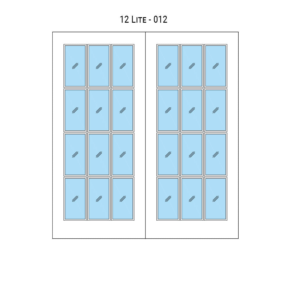 Glass 12 Panel Double Barn Door - DALMATIAN DOORS™ and Woodworking