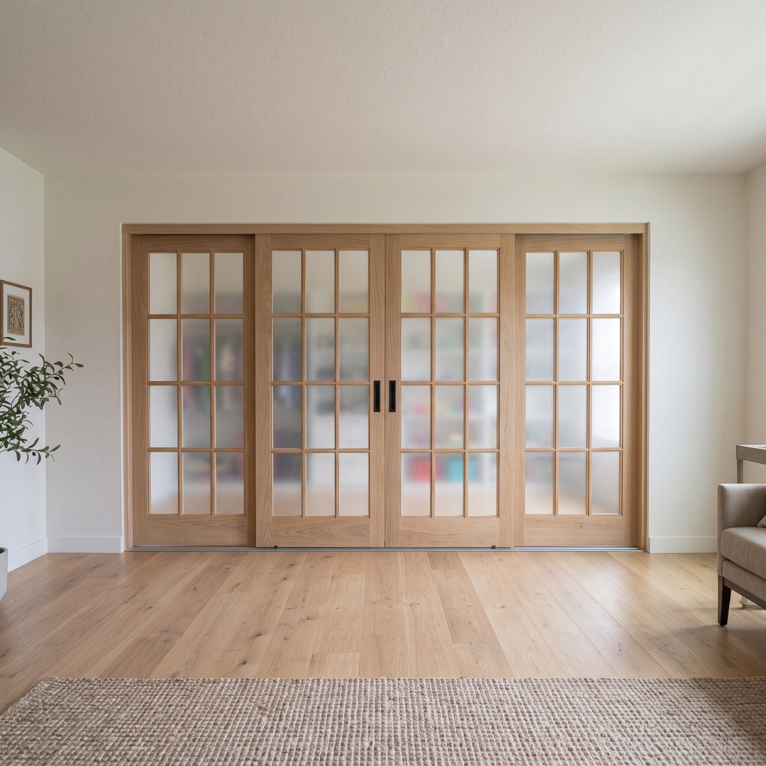 12 Lite Glass Bypass Door - DALMATIAN DOORS™ and Woodworking