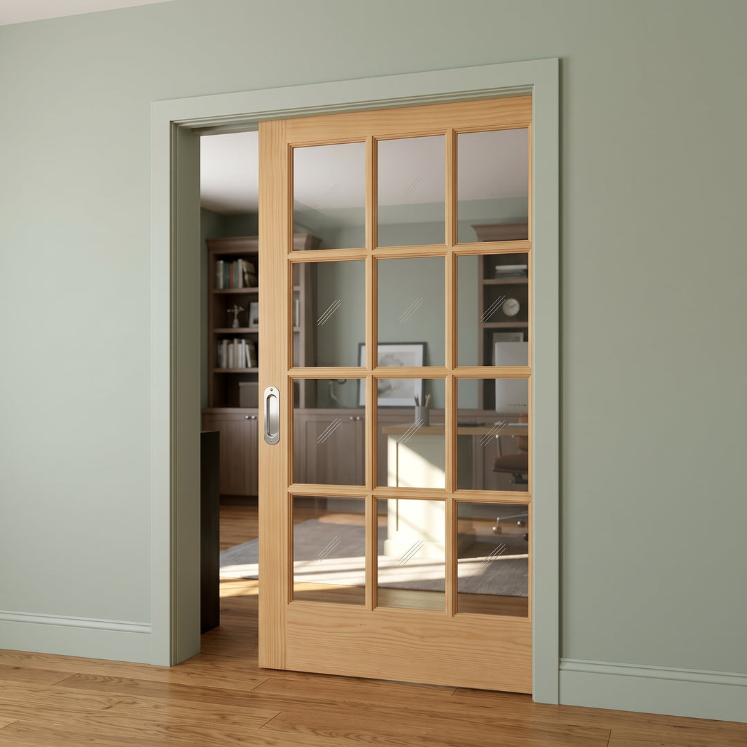 12 Lite Glass Pocket Door - DALMATIAN DOORS™ and Woodworking