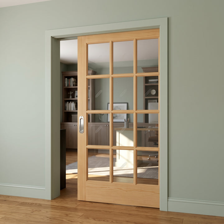 12 Lite Glass Pocket Door - DALMATIAN DOORS™ and Woodworking