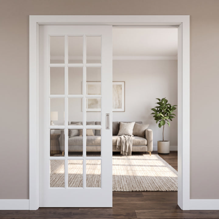 15 Lite Glass Pocket Door - DALMATIAN DOORS™ and Woodworking