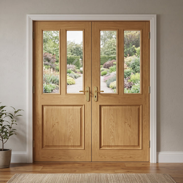 2 Lite Over 1 Wood Panel French Door - DALMATIAN DOORS™ and Woodworking