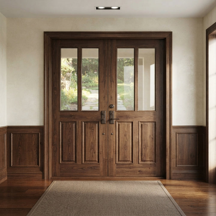 2 Lite Over 2 Wood Panel French Door - DALMATIAN DOORS™ and Woodworking