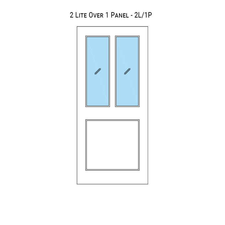 2 Lite Over 1 Wood Panel Door - DALMATIAN DOORS™ and Woodworking