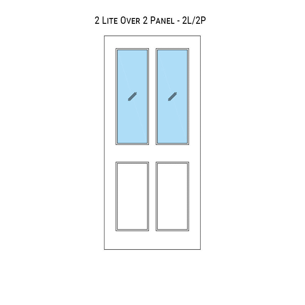 2 Lite Over 2 Wood Panel Door - DALMATIAN DOORS™ and Woodworking