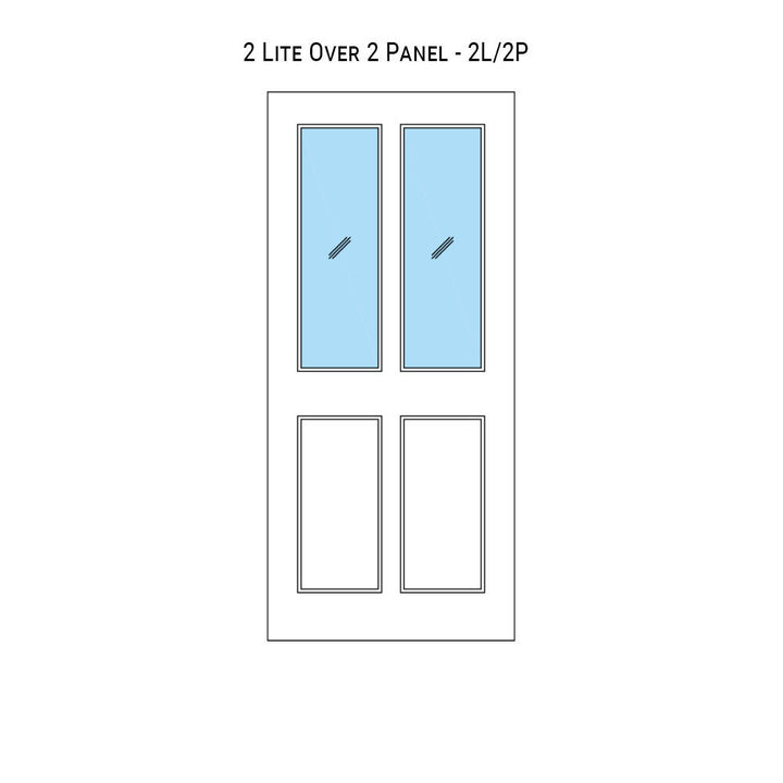 2 Lite Over 2 Wood Panel Door - DALMATIAN DOORS™ and Woodworking