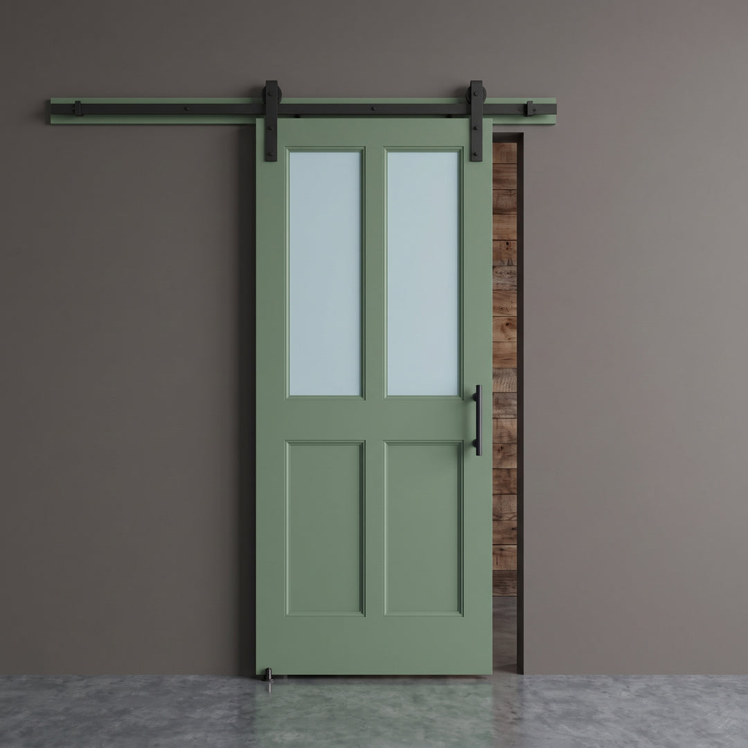 2 Lite Over 2 Wood Panel Barn Door - DALMATIAN DOORS™ and Woodworking