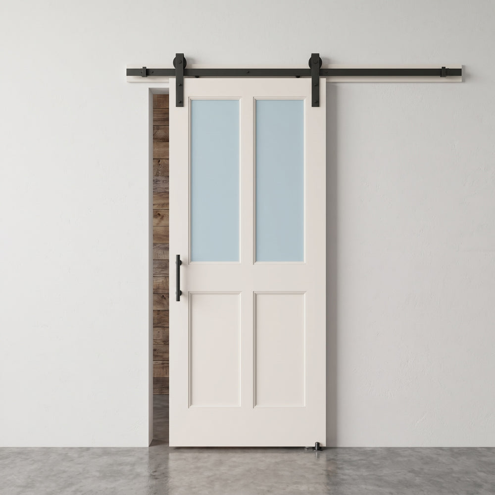 2 Lite Over 2 Wood Panel Barn Door - DALMATIAN DOORS™ and Woodworking