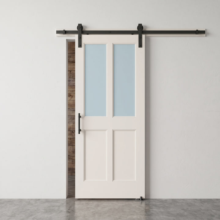 2 Lite Over 2 Wood Panel Barn Door - DALMATIAN DOORS™ and Woodworking