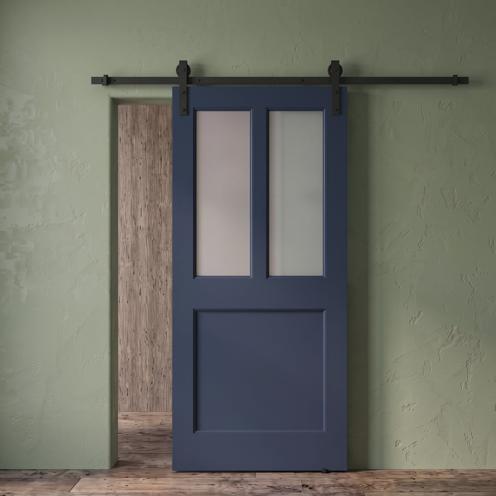 2 Lite Over 1 Wood Panel Barn Door - DALMATIAN DOORS™ and Woodworking