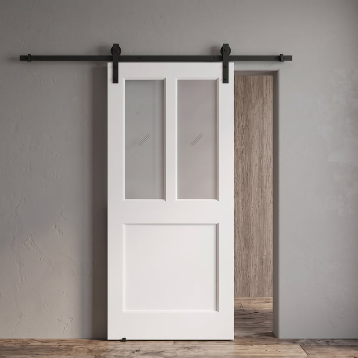 2 Lite Over 1 Wood Panel Barn Door - DALMATIAN DOORS™ and Woodworking