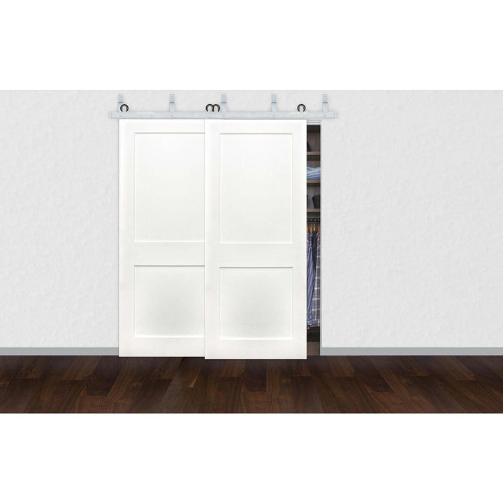 Wood 2 Panel Bypass Barn Door - DALMATIAN DOORS™ and Woodworking
