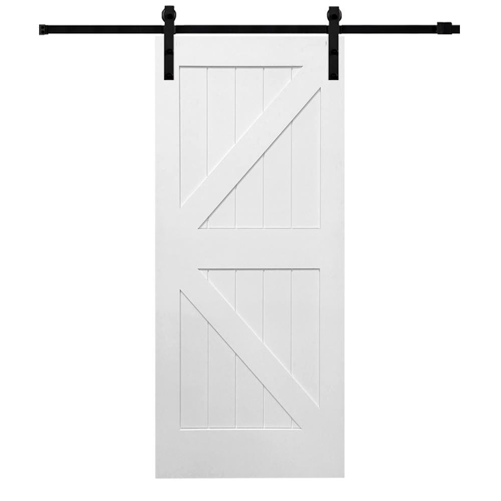 British Brace K Design Wood 2 Panel Barn Door - DALMATIAN DOORS™ and Woodworking