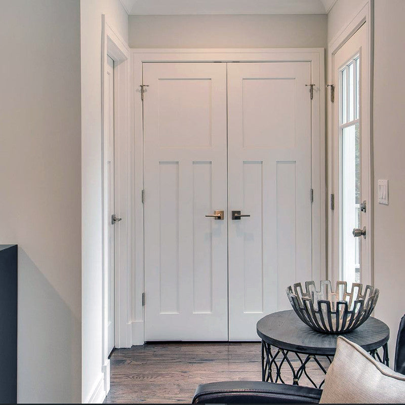 Wood 3 Panel Craftsman French Double Door - DALMATIAN DOORS™ and Woodworking