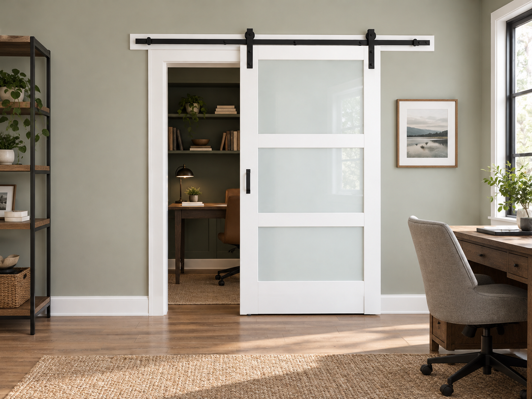 Glass 3 Panel Barn Door - DALMATIAN DOORS™ and Woodworking