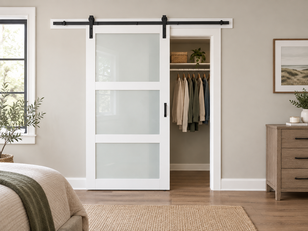 Glass 3 Panel Barn Door - DALMATIAN DOORS™ and Woodworking
