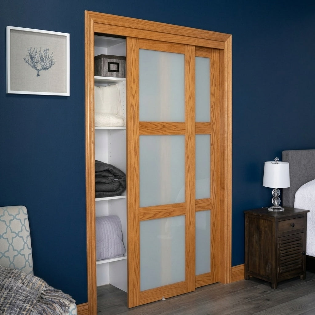 3 Lite Glass Bypass Door - DALMATIAN DOORS™ and Woodworking