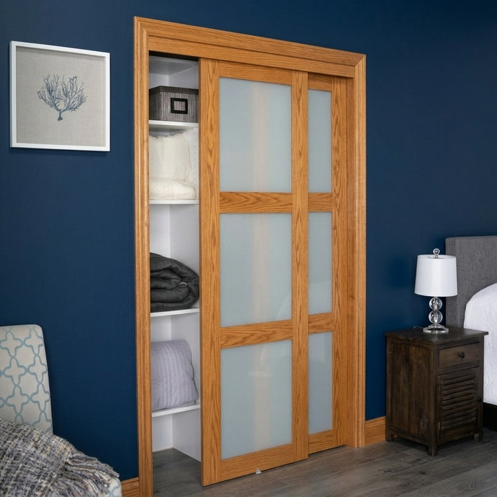 3 Lite Glass Bypass Door - DALMATIAN DOORS™ and Woodworking