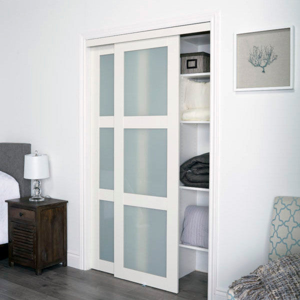 3 Lite Glass Bypass Door - DALMATIAN DOORS™ and Woodworking