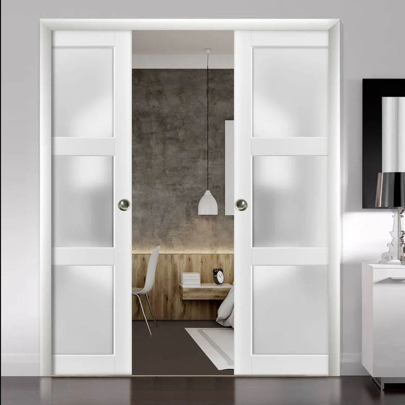 3 Lite Glass Pocket Door - DALMATIAN DOORS™ and Woodworking