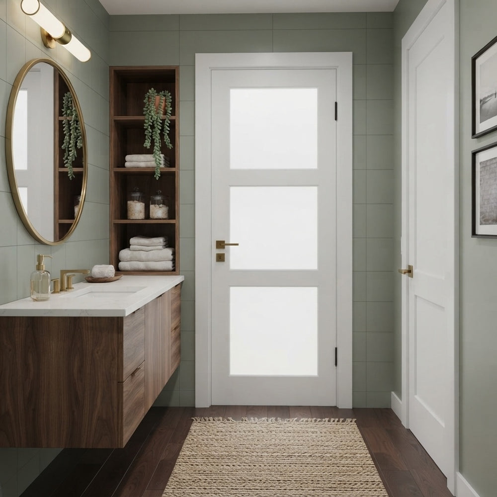 Glass 3 Panel Interior Door - DALMATIAN DOORS™ and Woodworking