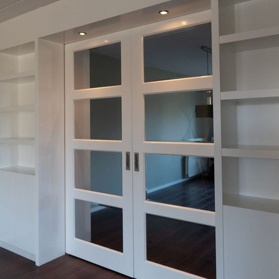 4 Lite Glass Pocket Door - DALMATIAN DOORS™ and Woodworking