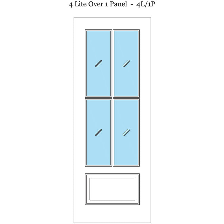 4 Lite Over One Solid Wood Panel Door - DALMATIAN DOORS™ and Woodworking
