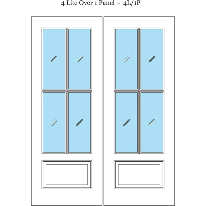 4 Lite Over 1 Wood Panel French Door - DALMATIAN DOORS™ and Woodworking