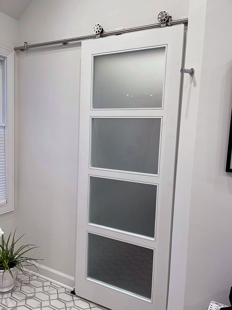 Glass 4 Panel Barn Door - DALMATIAN DOORS™ and Woodworking