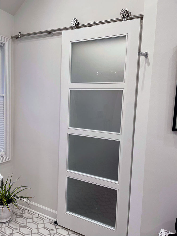 Glass 4 Panel Barn Door - DALMATIAN DOORS™ and Woodworking